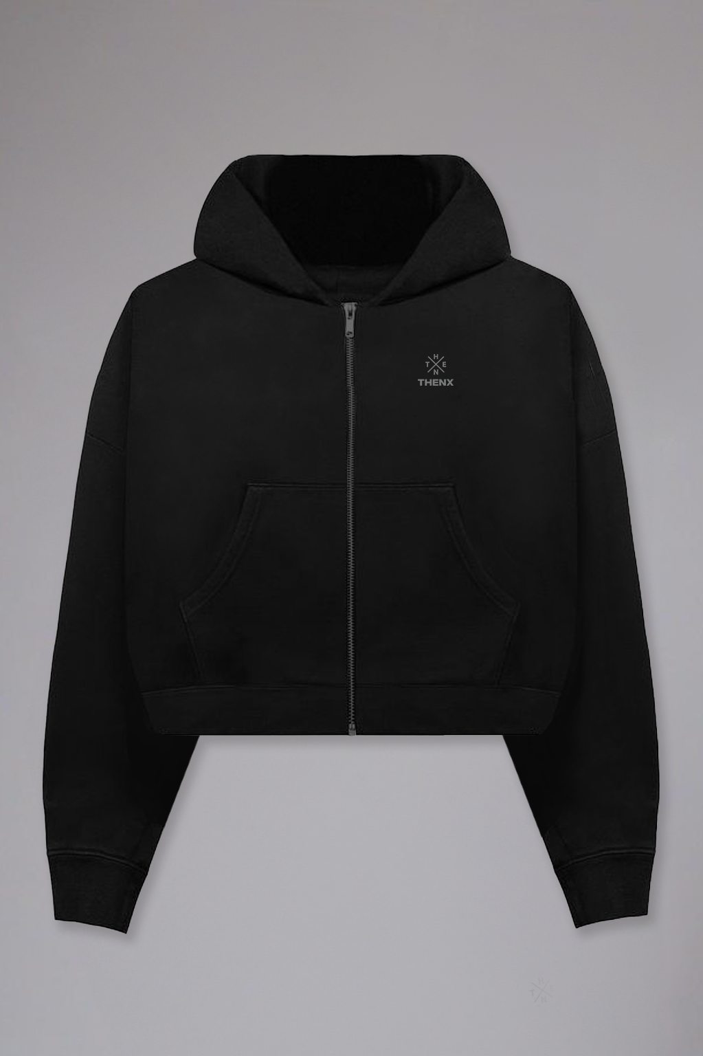 Thenx Cropped Hoodie - Black - THENX